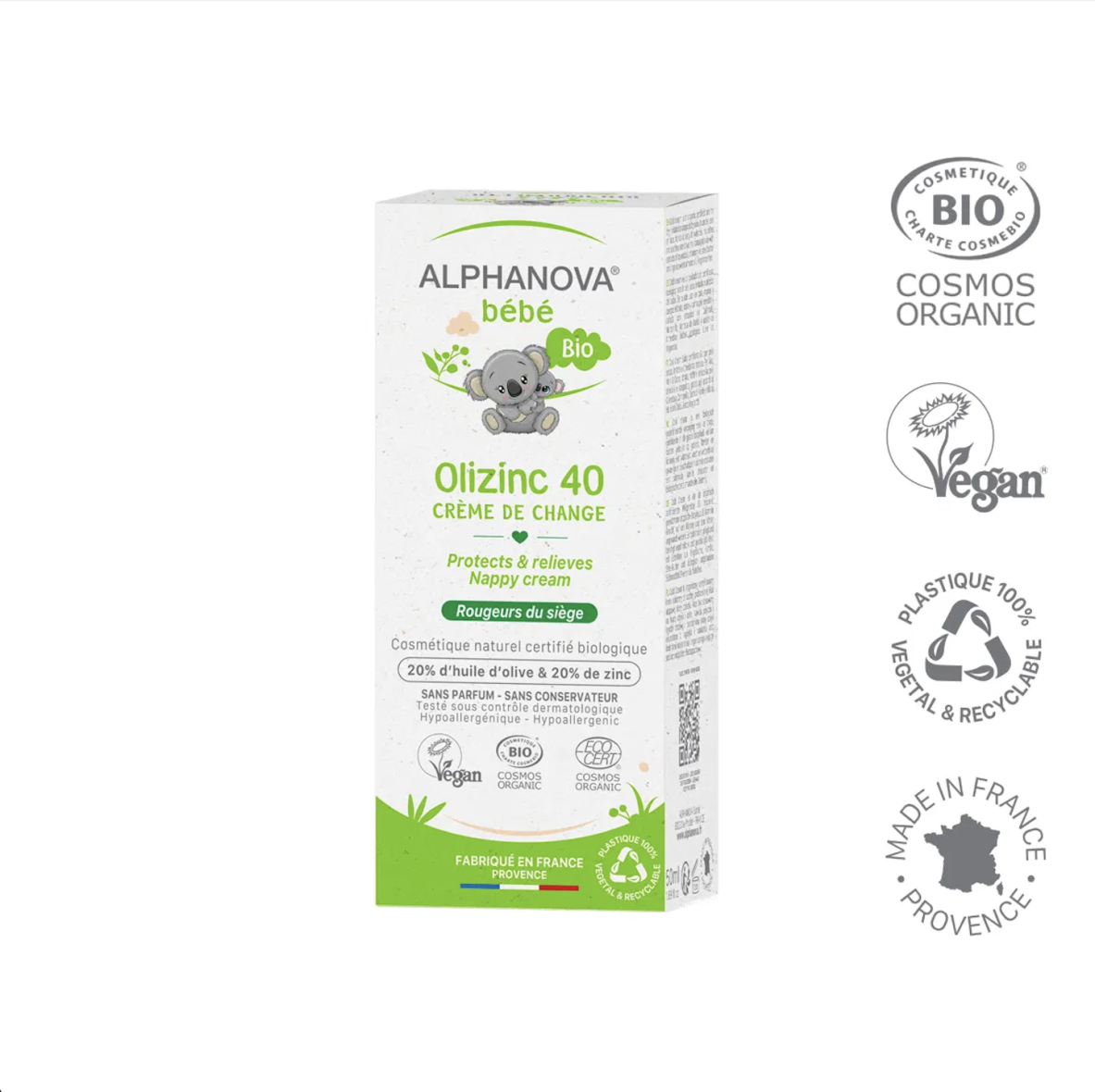 Olizinc 40  Crème de change Bio 50gr