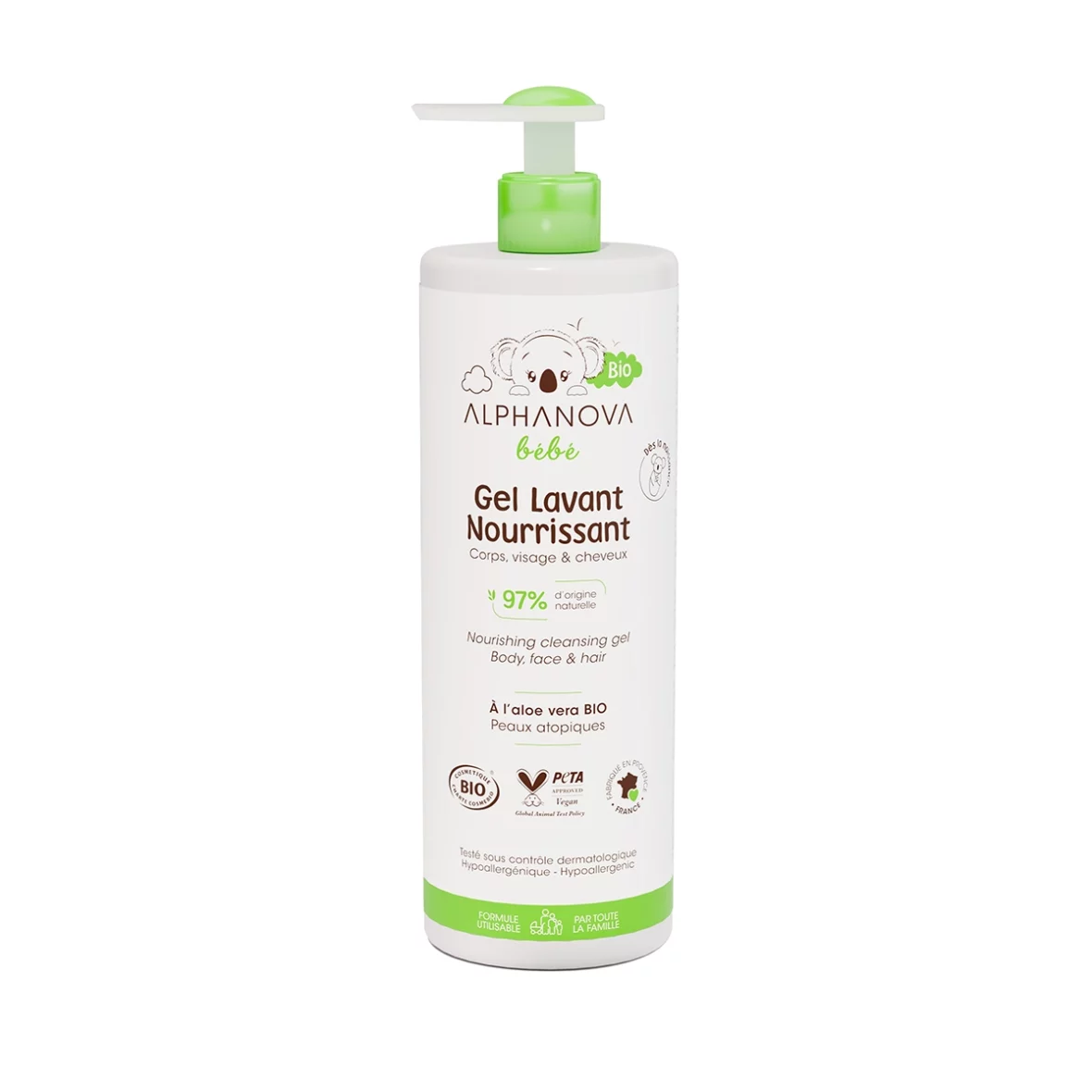 Gel Lavant Nourrissant Sans Sulphate Sans Parfum Bio 400ml