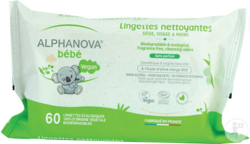 Lingettes Nettoyantes Bébé Amande Douce & Olive