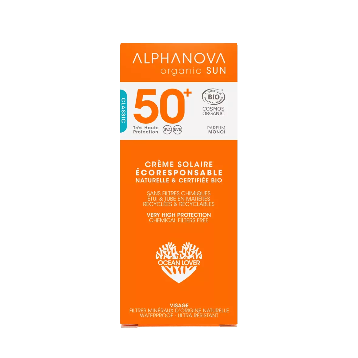 Crème Solaire Bio Très Haute Protection SPF 50+