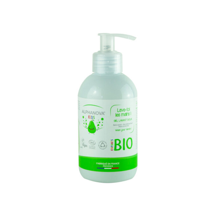 "Lave-toi les mains" Bio Alphanova Kids : Gel Lavant Poire & Kiwi (250ml)