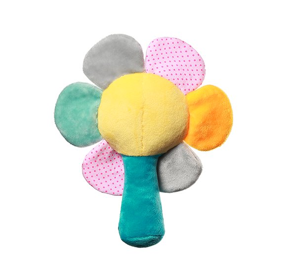 Hochet en tissu Rainbow Flower2