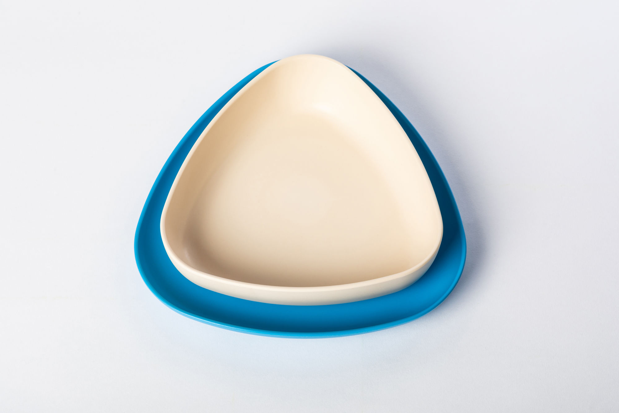 eKkoli set 2 assiettes blanc/bleu en Bio plastique