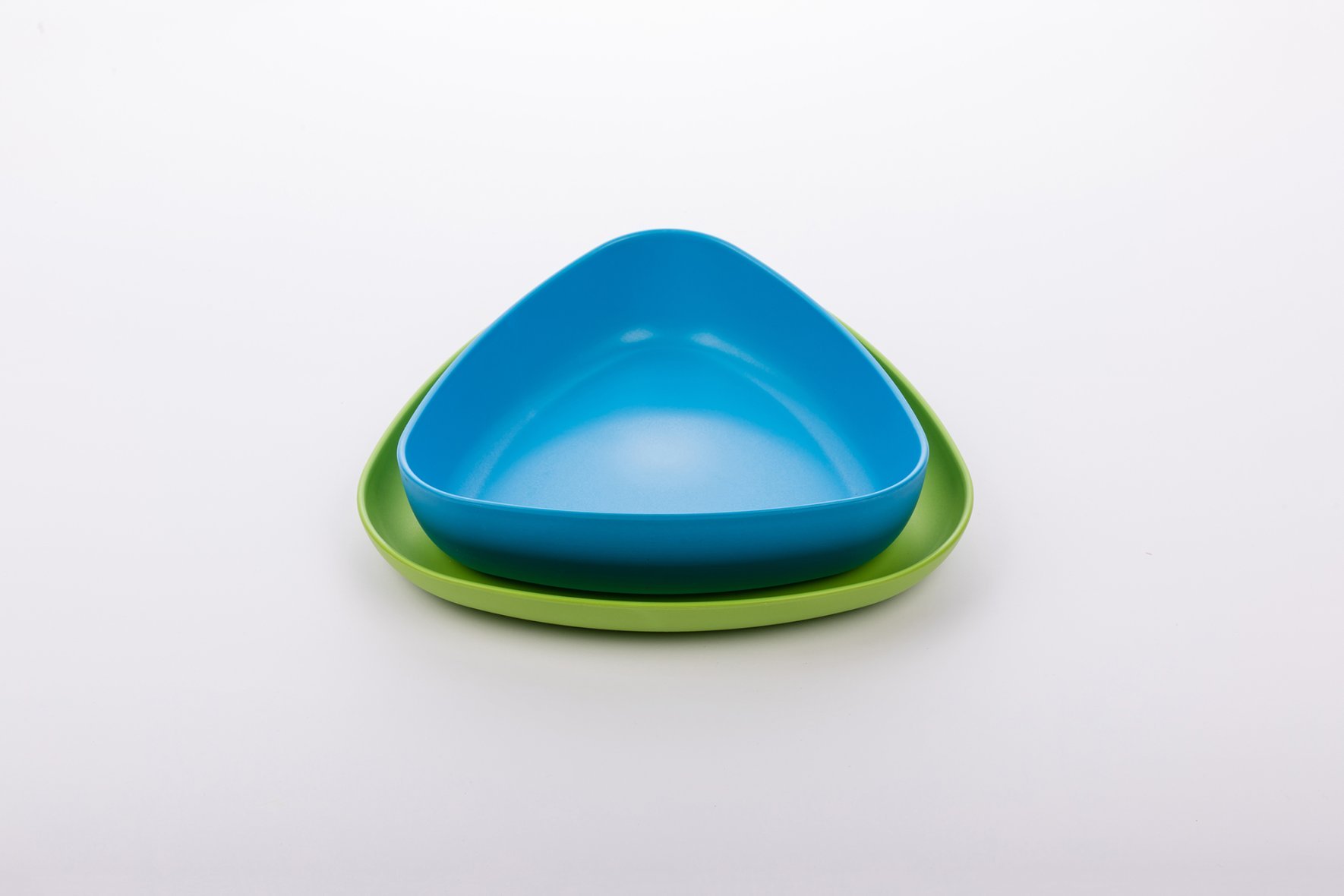 eKkoli set 2 assiettes bleu/vert en Bio plastique