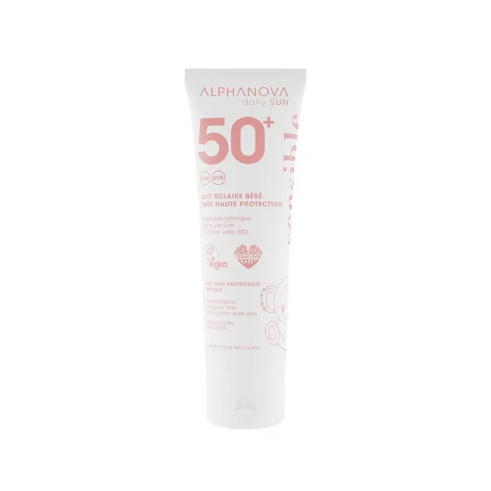 Lait solaire bébé très haute protection SPF50+