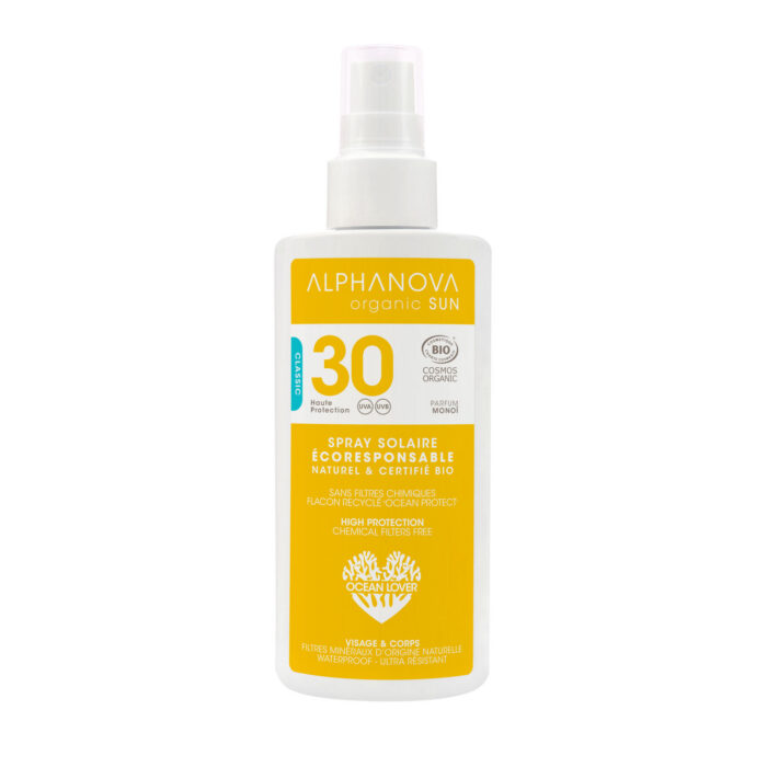Crème Solaire Spray Bio Adultes Haute Protection SPF 30