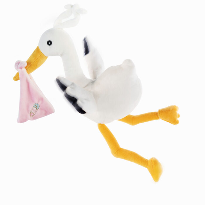 Cigogne rose BabyCare 22 cm