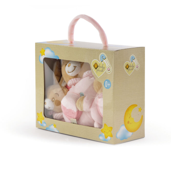 Lapin set BabyCare 3 pcs hochet, doudou, patte