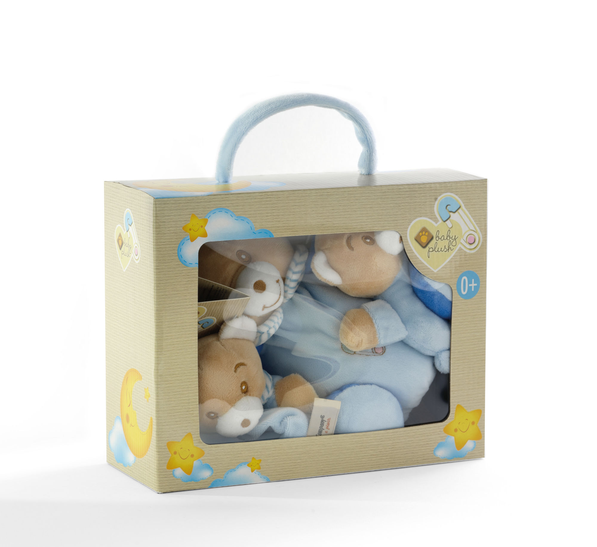 Ourson set BabyCare 3 pcs hochet, doudou, patte