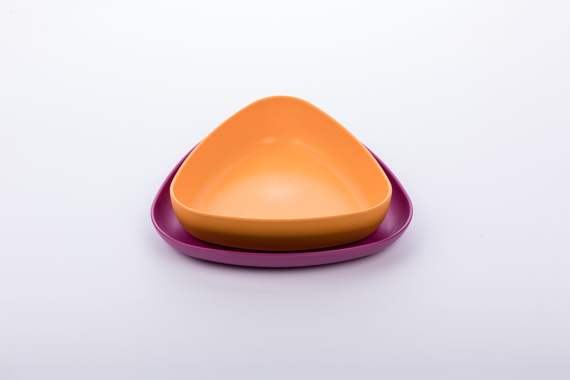 Assiette Bébé Bio-Plastique Ekoala Ekkoli (x2) | Orange & Magenta