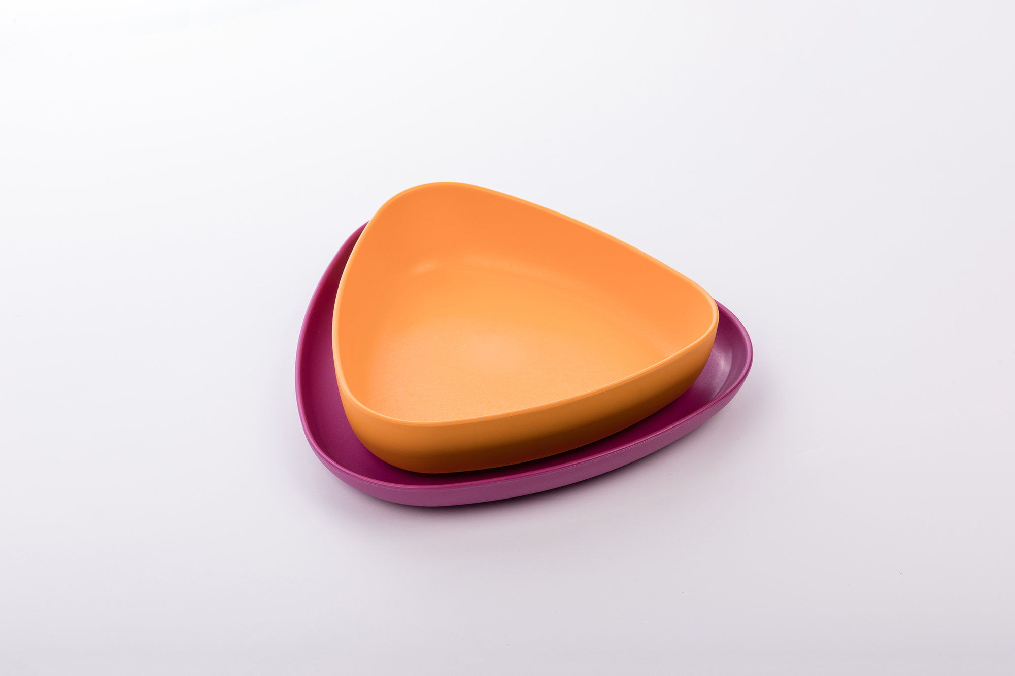 Assiette Bébé Bio-Plastique Ekoala Ekkoli (x2) | Orange & Magenta – Image 2