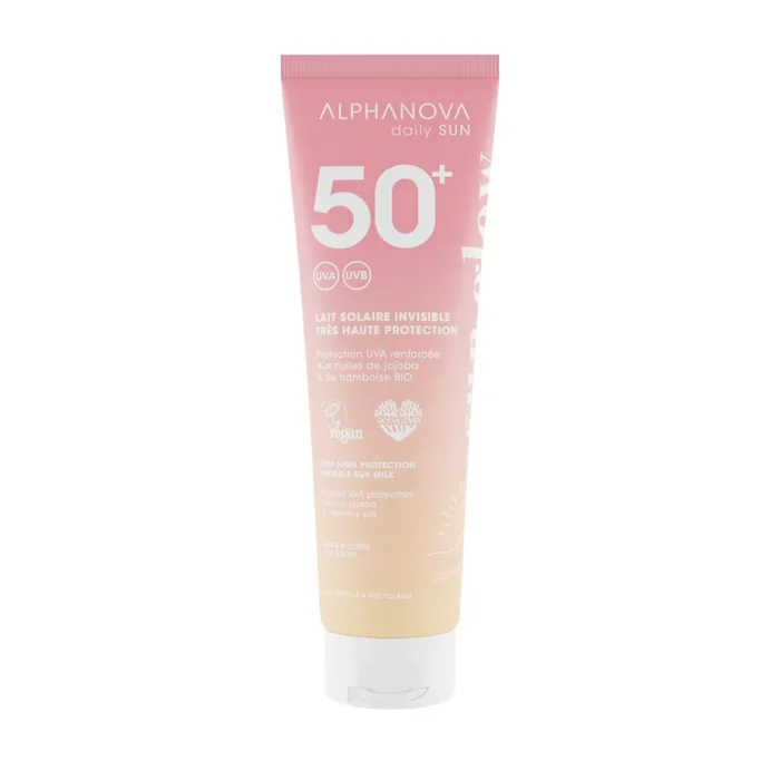 Lait solaire invisible très haute protection SPF50