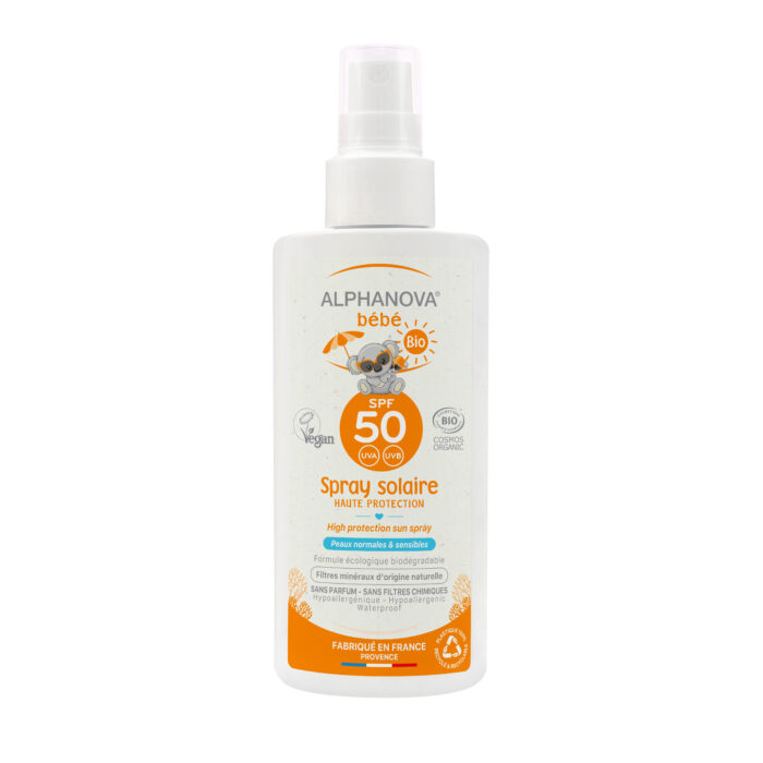 Sun spray bébé hypoallergenique SPF50
