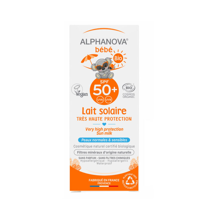 Lait solaire bébé hypoallergenique SPF50
