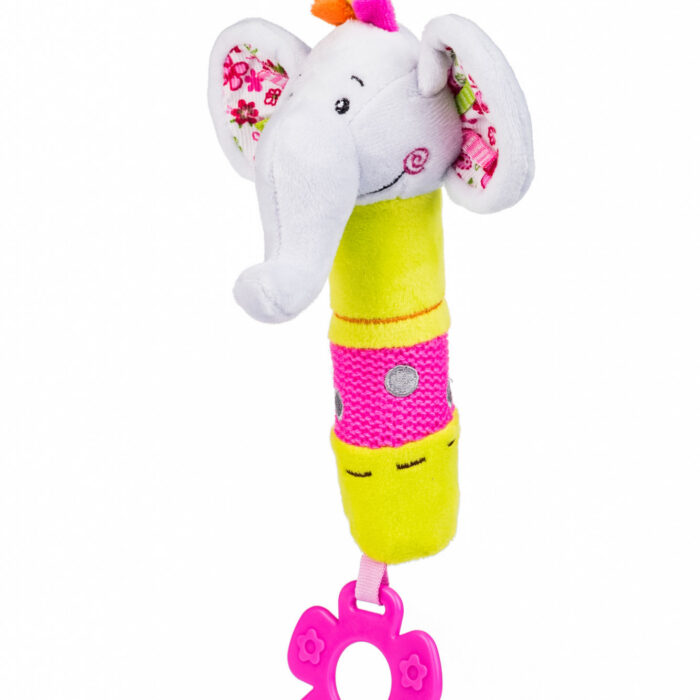 Squeaker Eléphant avec anneau de dentition