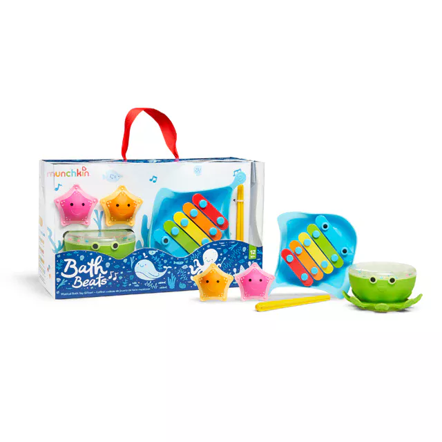 Coffret cadeau jouets de bain musicaux Munchkin avec xylophone et tambour
