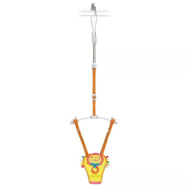 Sautoir de porte bébé Munchkin Lenny le Lion avec anneaux de dentition